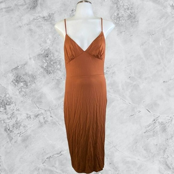 REVOLVE Dresses & Skirts - Michael Costello xREVOLVE Brooke Slip Midi Dress - Rust
